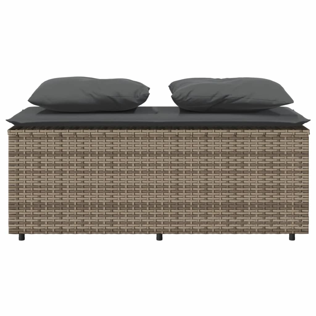Ensemble à manger de jardin 3 pcs coussins gris résine tressée - XIOS