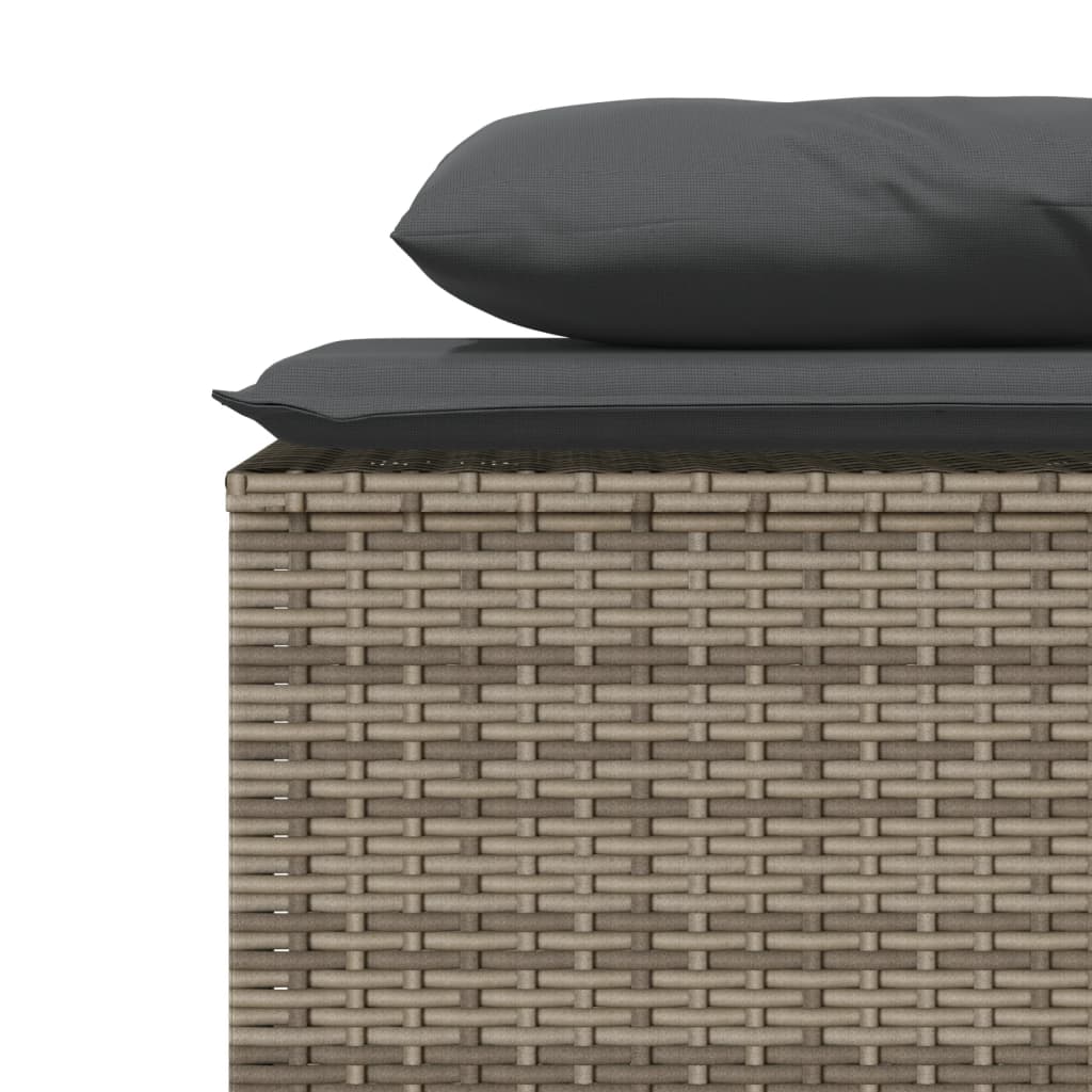 Ensemble à manger de jardin 3 pcs coussins gris résine tressée - XIOS