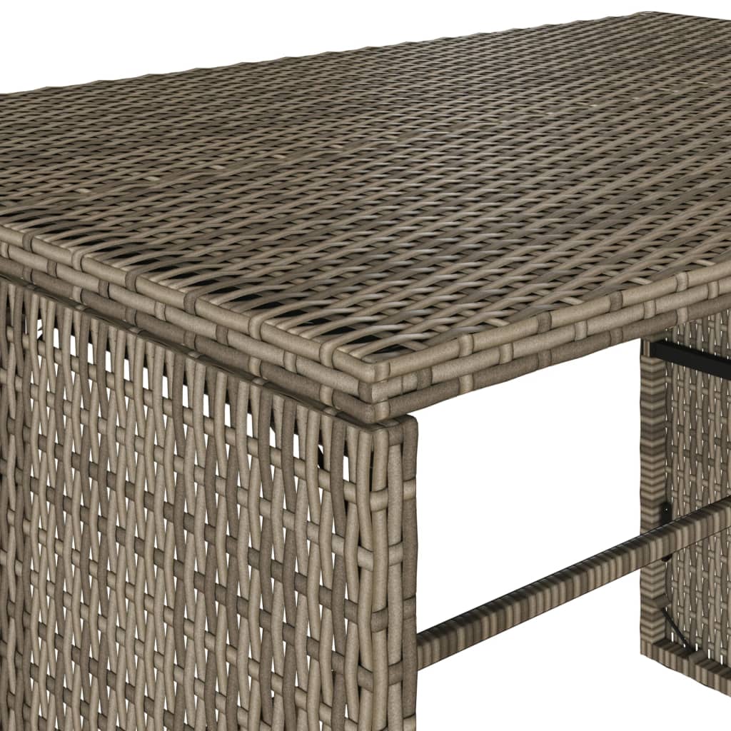 Ensemble à manger de jardin 3 pcs coussins gris résine tressée - XIOS