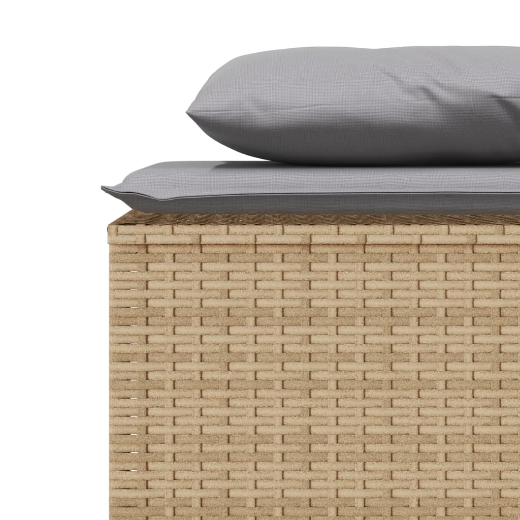 Ensemble à manger de jardin et coussins 3 pcs Beige poly rotin - XIOS