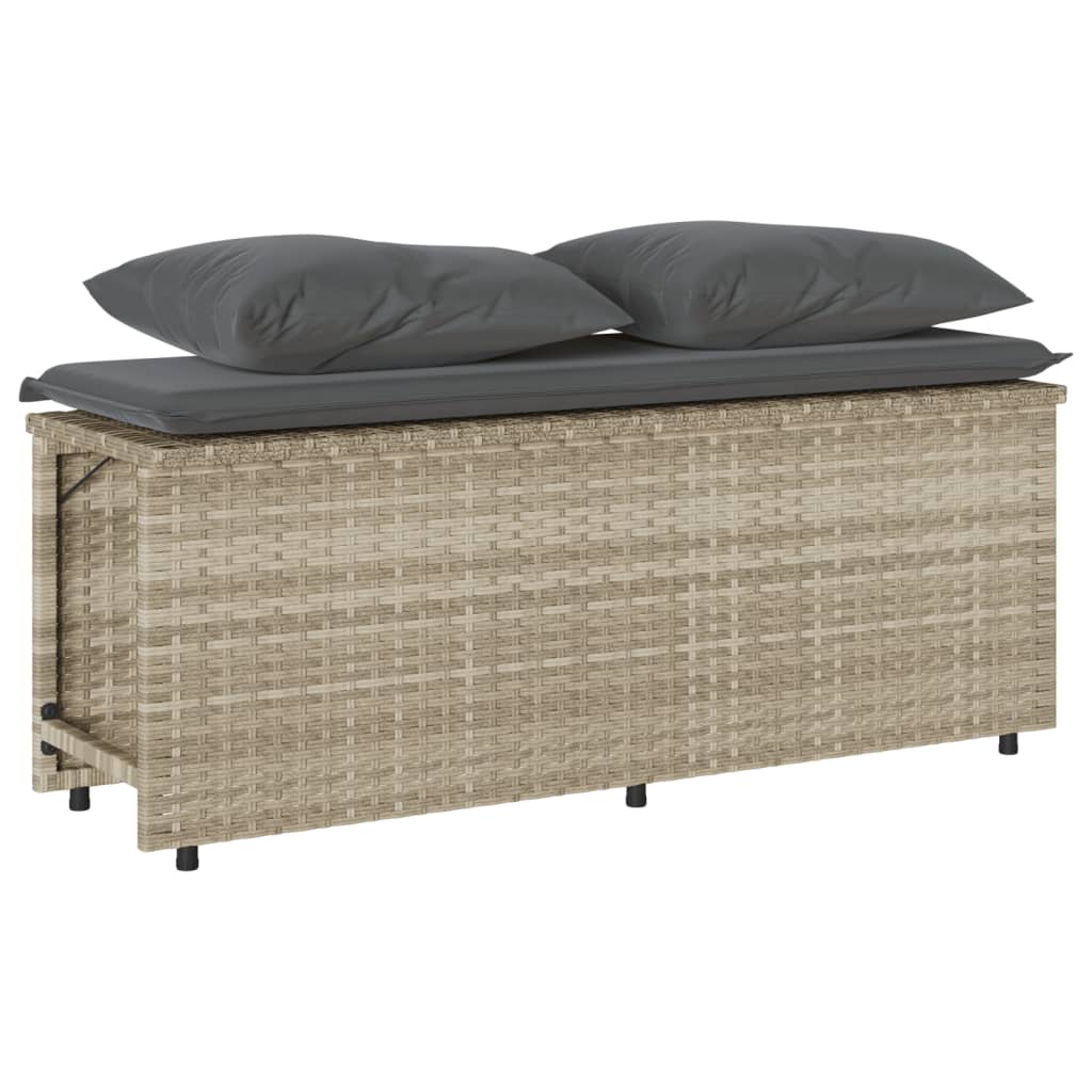 Ensemble à manger de jardin 3pcs coussins gris clair poly rotin - XIOS