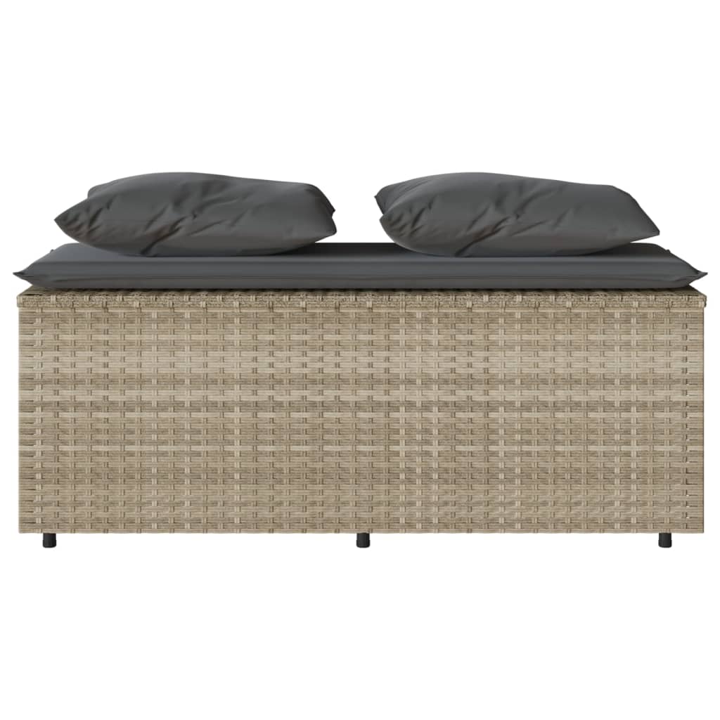 Ensemble à manger de jardin 3pcs coussins gris clair poly rotin - XIOS