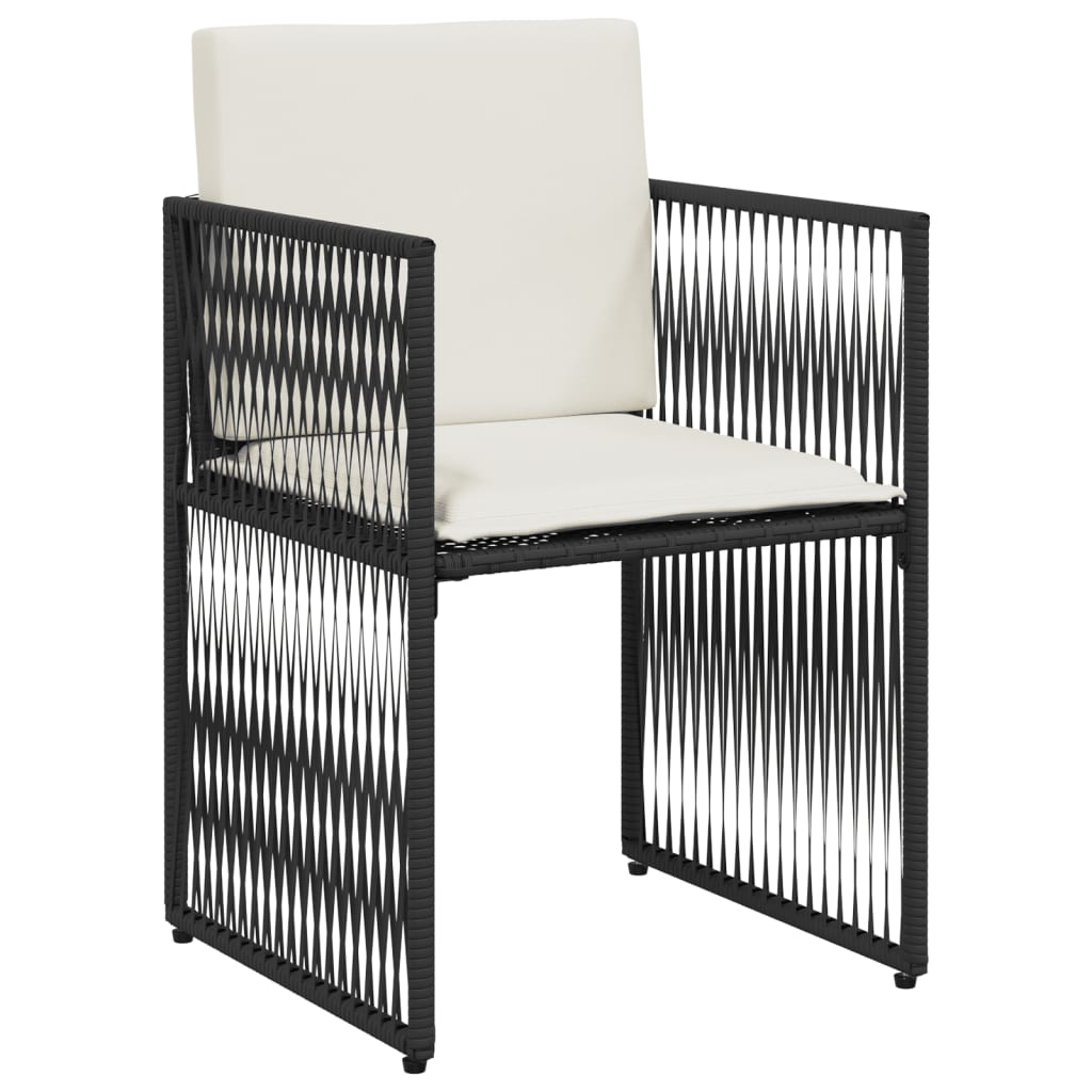 Ensemble à manger de jardin coussins 7 pcs noir résine tressée - XIOS