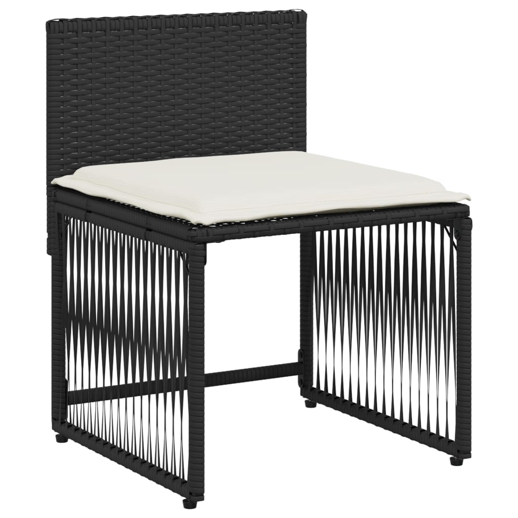 Ensemble à manger de jardin coussins 7 pcs noir résine tressée - XIOS