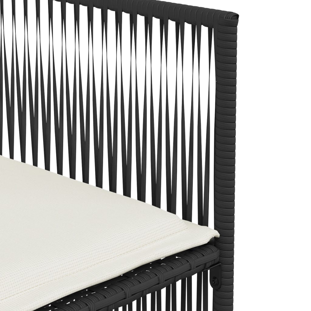 Ensemble à manger de jardin coussins 7 pcs noir résine tressée - XIOS