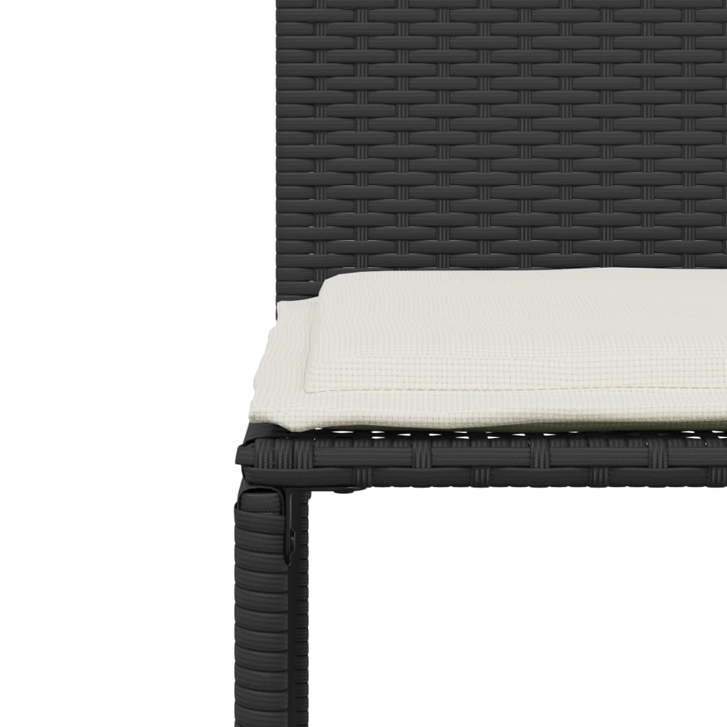 Ensemble à manger de jardin coussins 7 pcs noir résine tressée - XIOS