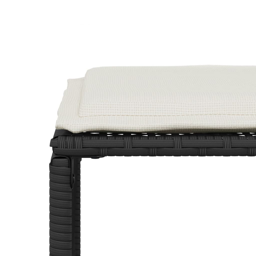 Ensemble à manger de jardin coussins 7 pcs noir résine tressée - XIOS