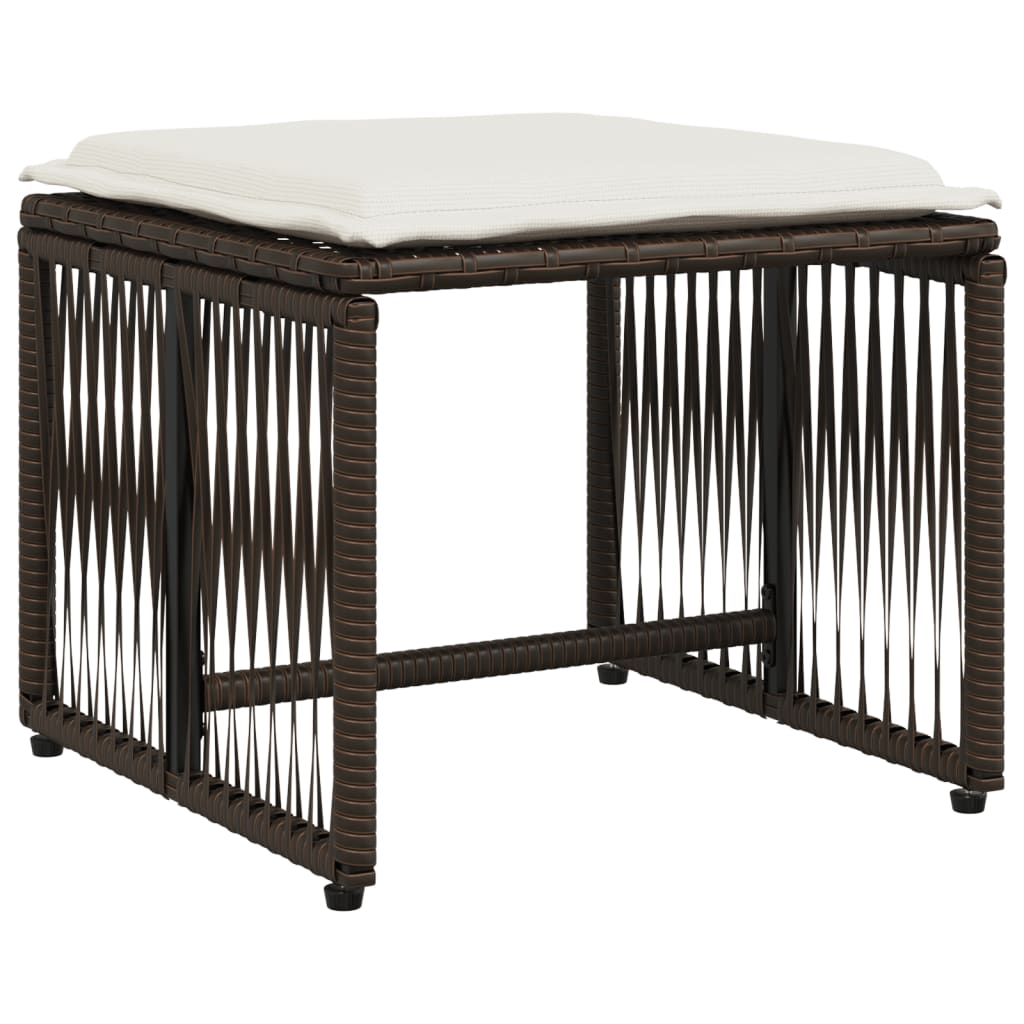 Ensemble à manger de jardin et coussins 7 pcs marron rotin - XIOS