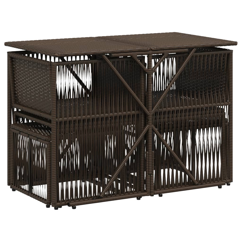 Ensemble à manger de jardin et coussins 7 pcs marron rotin - XIOS