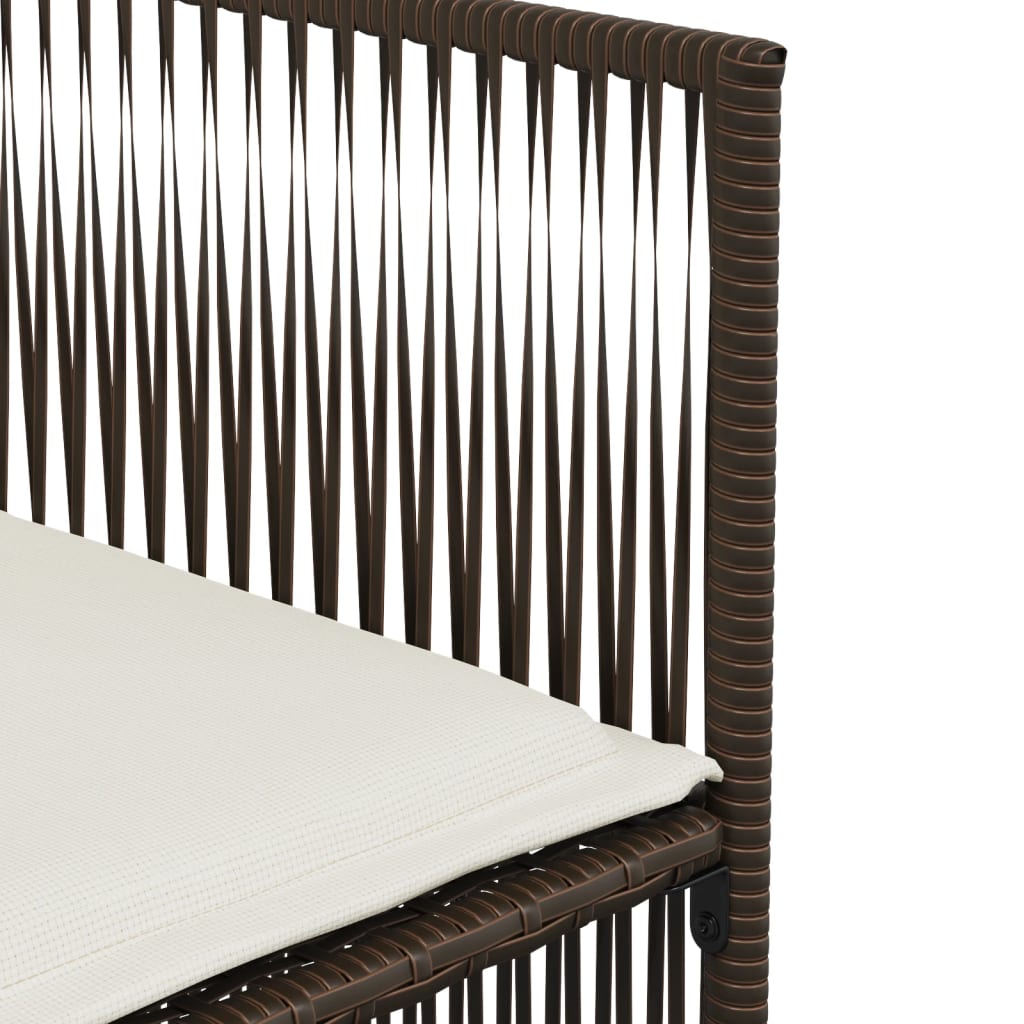Ensemble à manger de jardin et coussins 7 pcs marron rotin - XIOS
