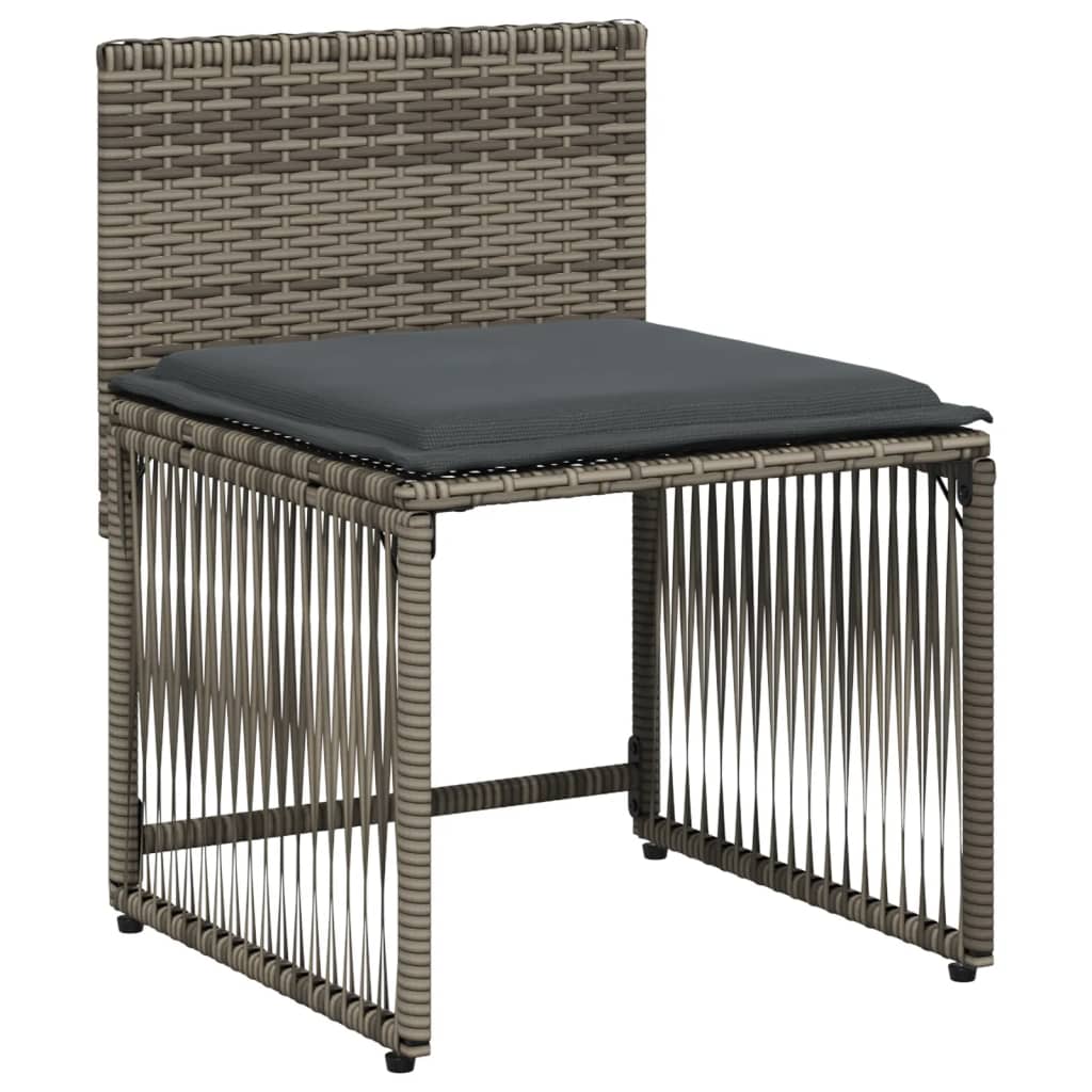 Ensemble à manger de jardin et coussins 7 pcs gris rotin - XIOS