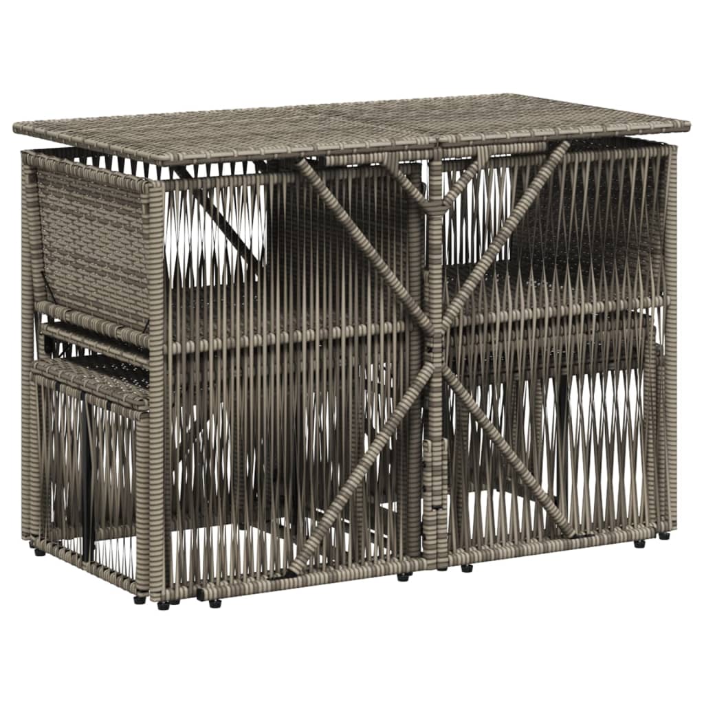 Ensemble à manger de jardin et coussins 7 pcs gris rotin - XIOS