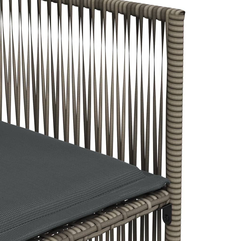 Ensemble à manger de jardin et coussins 7 pcs gris rotin - XIOS
