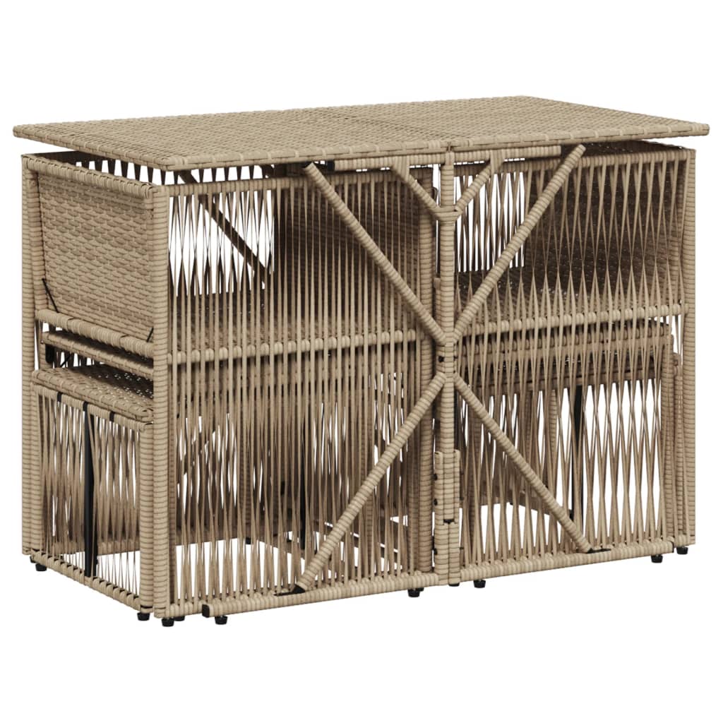 Ensemble à manger de jardin et coussins 7 pcs beige poly rotin - XIOS