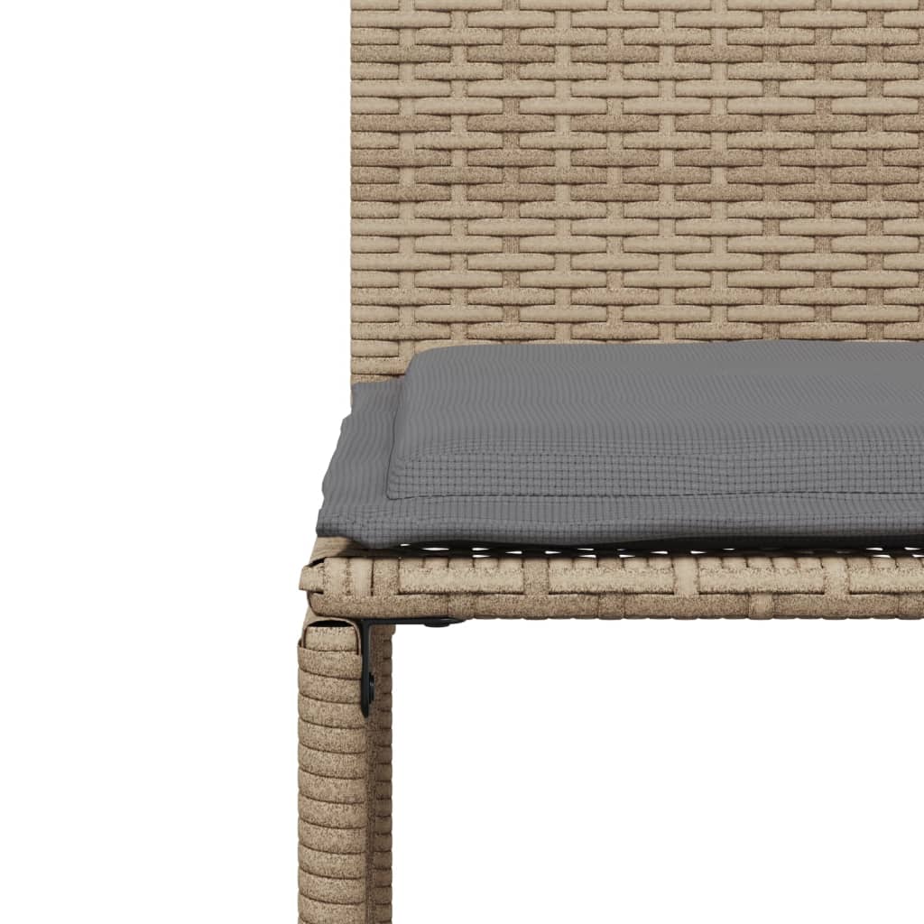 Ensemble à manger de jardin et coussins 7 pcs beige poly rotin - XIOS