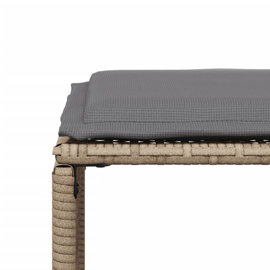 Ensemble à manger de jardin et coussins 7 pcs beige poly rotin - XIOS