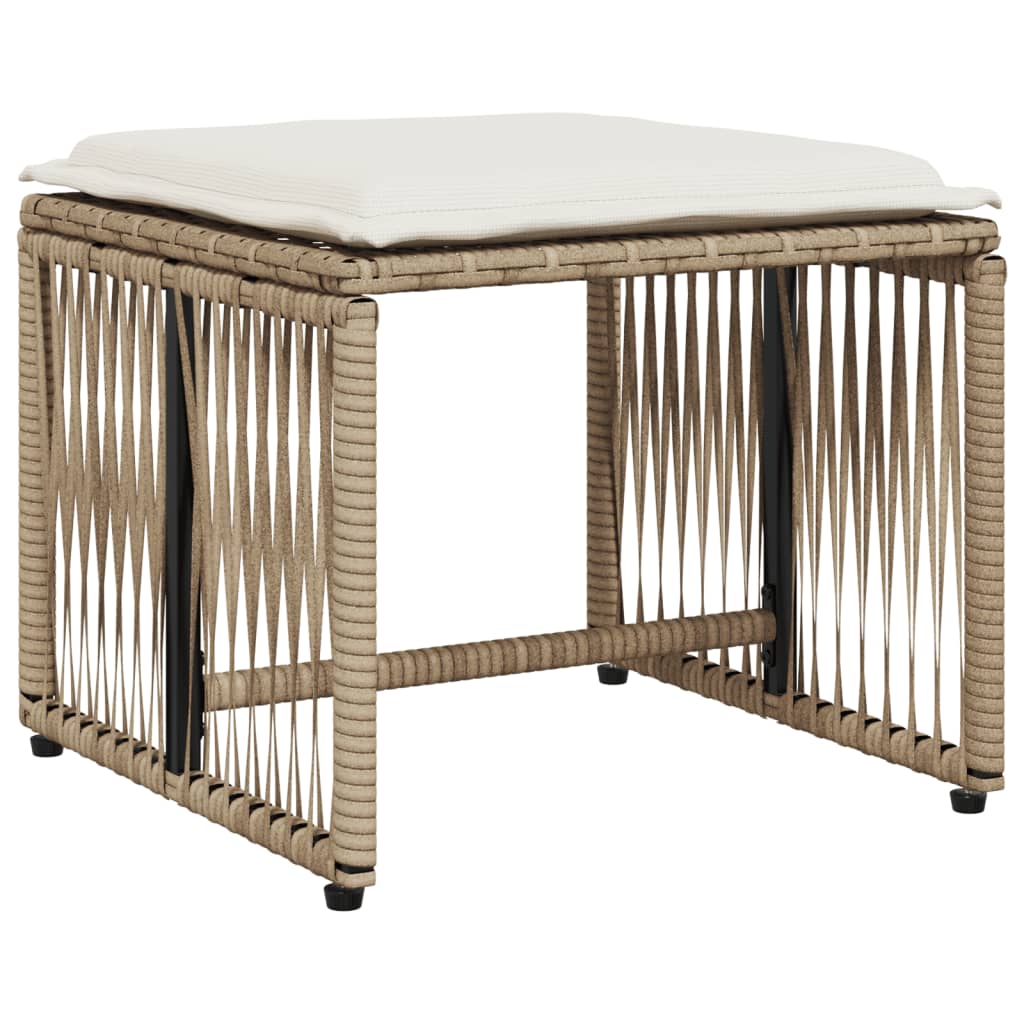 Ensemble à manger de jardin et coussins 7 pcs beige poly rotin - XIOS