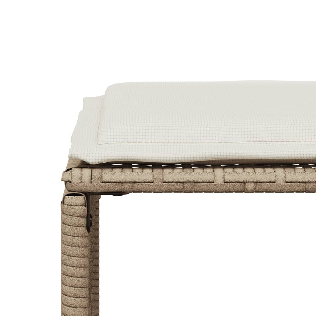 Ensemble à manger de jardin et coussins 7 pcs beige poly rotin - XIOS