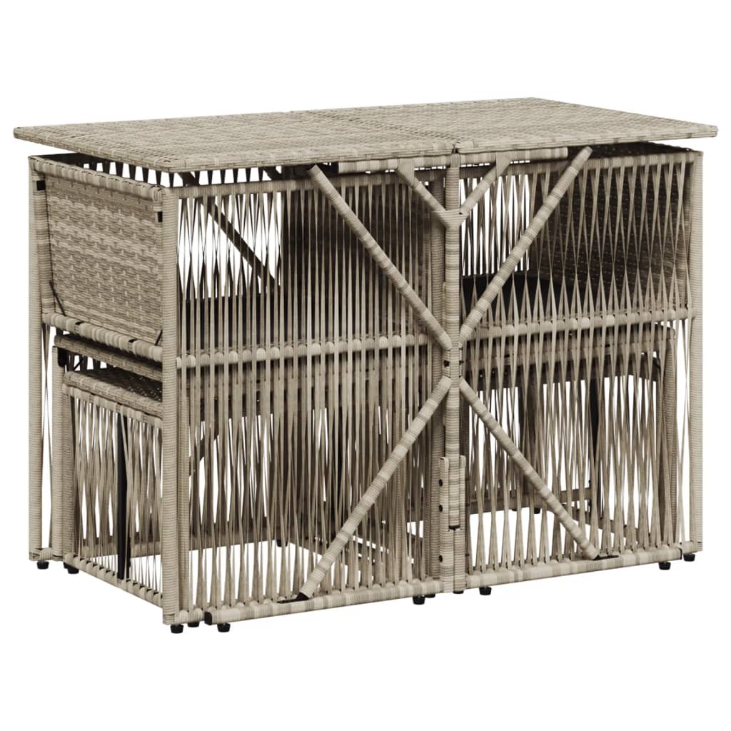 Ensemble à manger de jardin et coussins 7 pcs gris clair rotin - XIOS