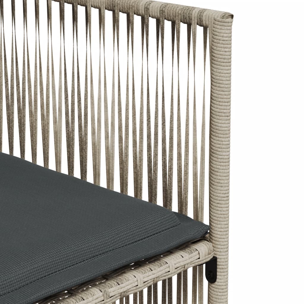 Ensemble à manger de jardin et coussins 7 pcs gris clair rotin - XIOS