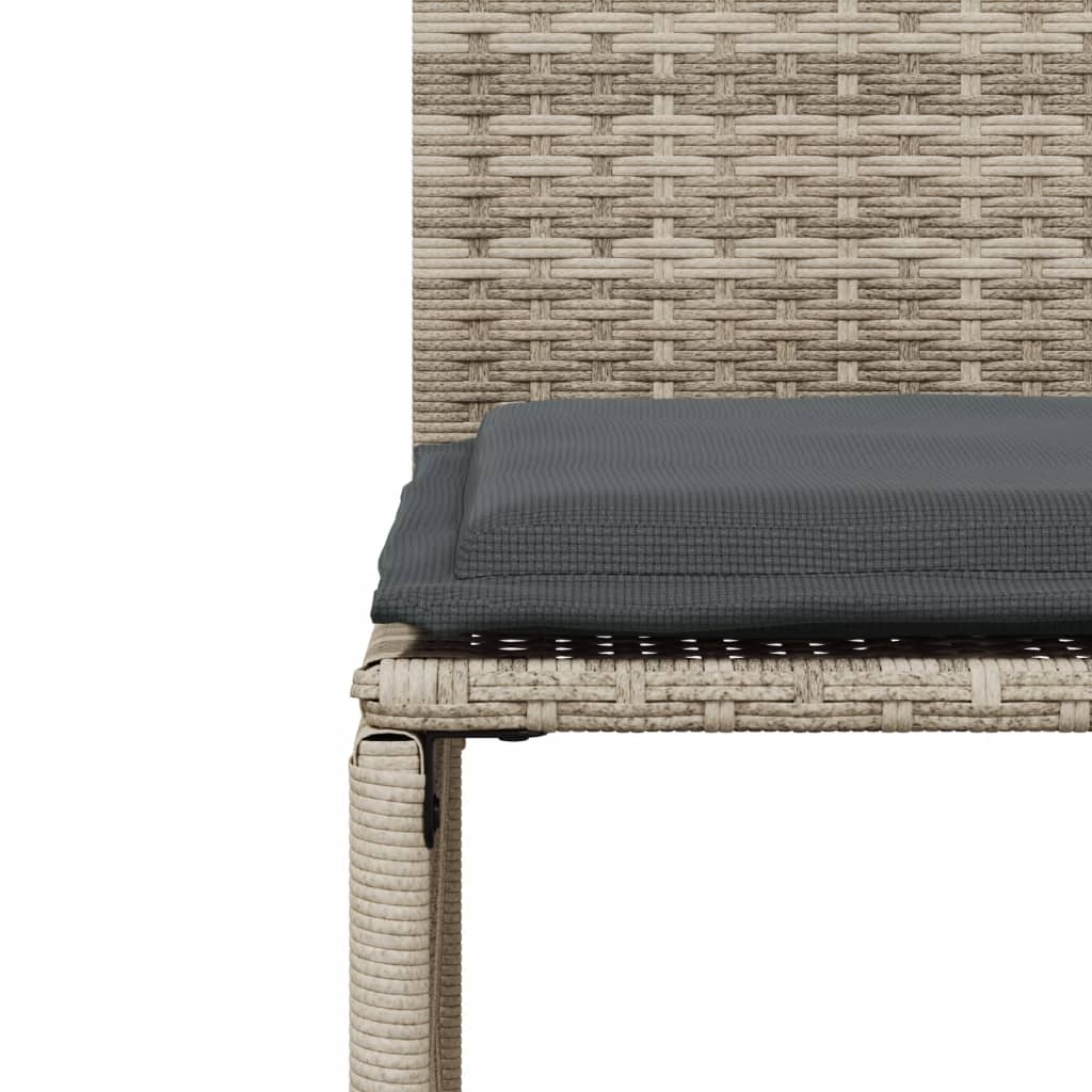 Ensemble à manger de jardin et coussins 7 pcs gris clair rotin - XIOS