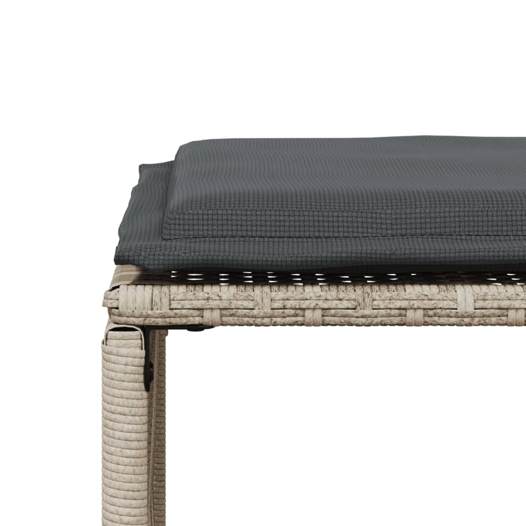 Ensemble à manger de jardin et coussins 7 pcs gris clair rotin - XIOS