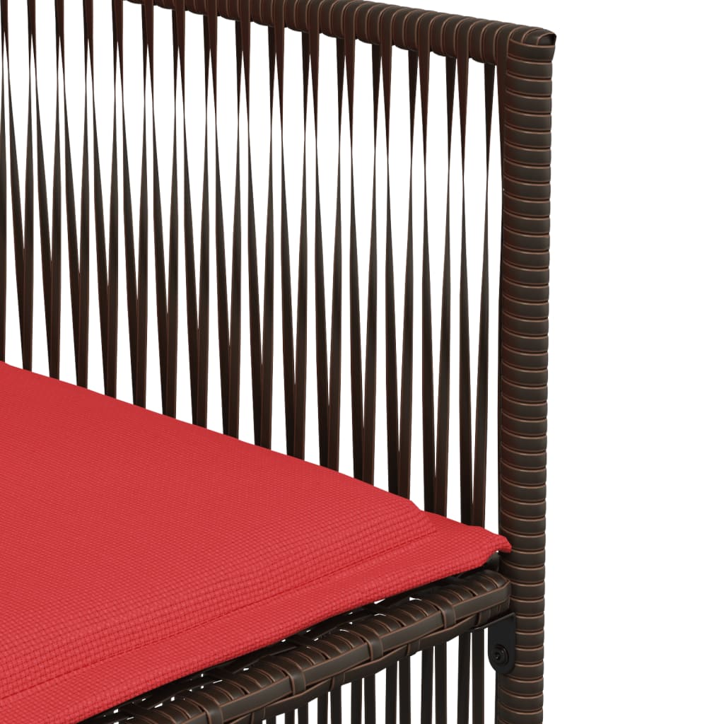 Ensemble à manger de jardin et coussins 7 pcs marron poly rotin - XIOS