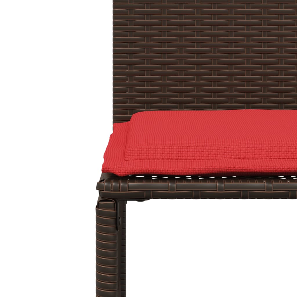 Ensemble à manger de jardin et coussins 7 pcs marron poly rotin - XIOS