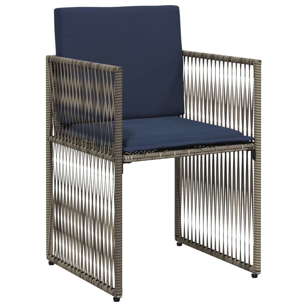Ensemble à manger de jardin 7 pcs coussins gris résine tressée - XIOS