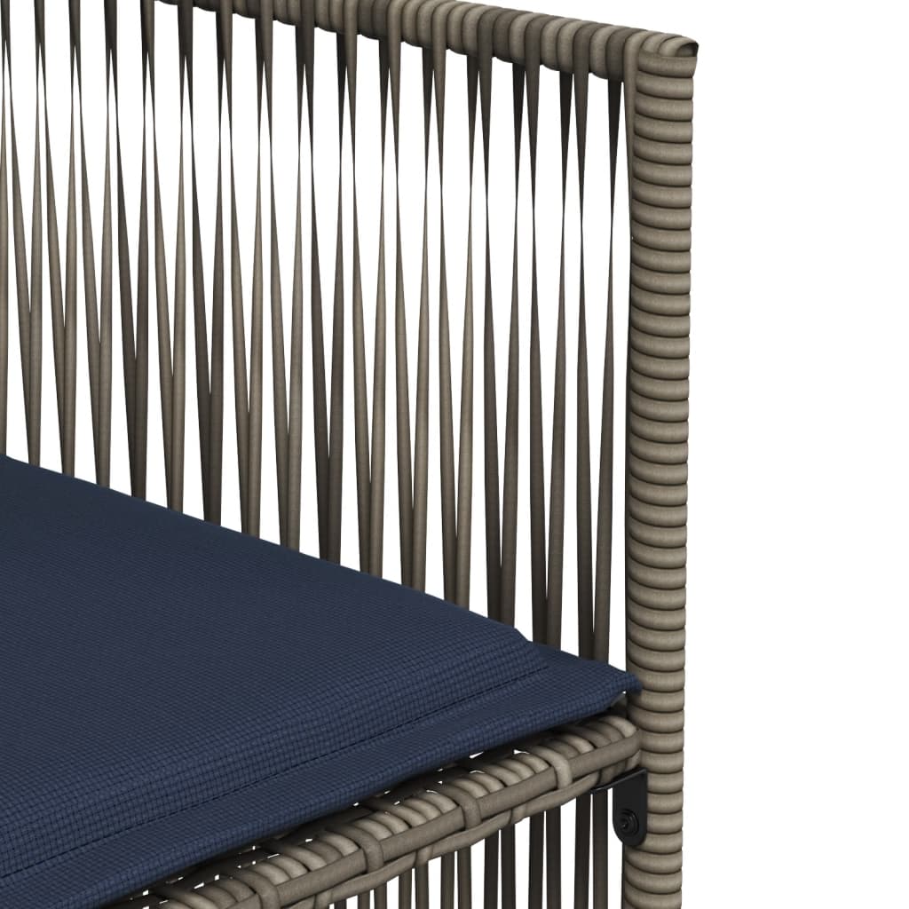Ensemble à manger de jardin 7 pcs coussins gris résine tressée - XIOS