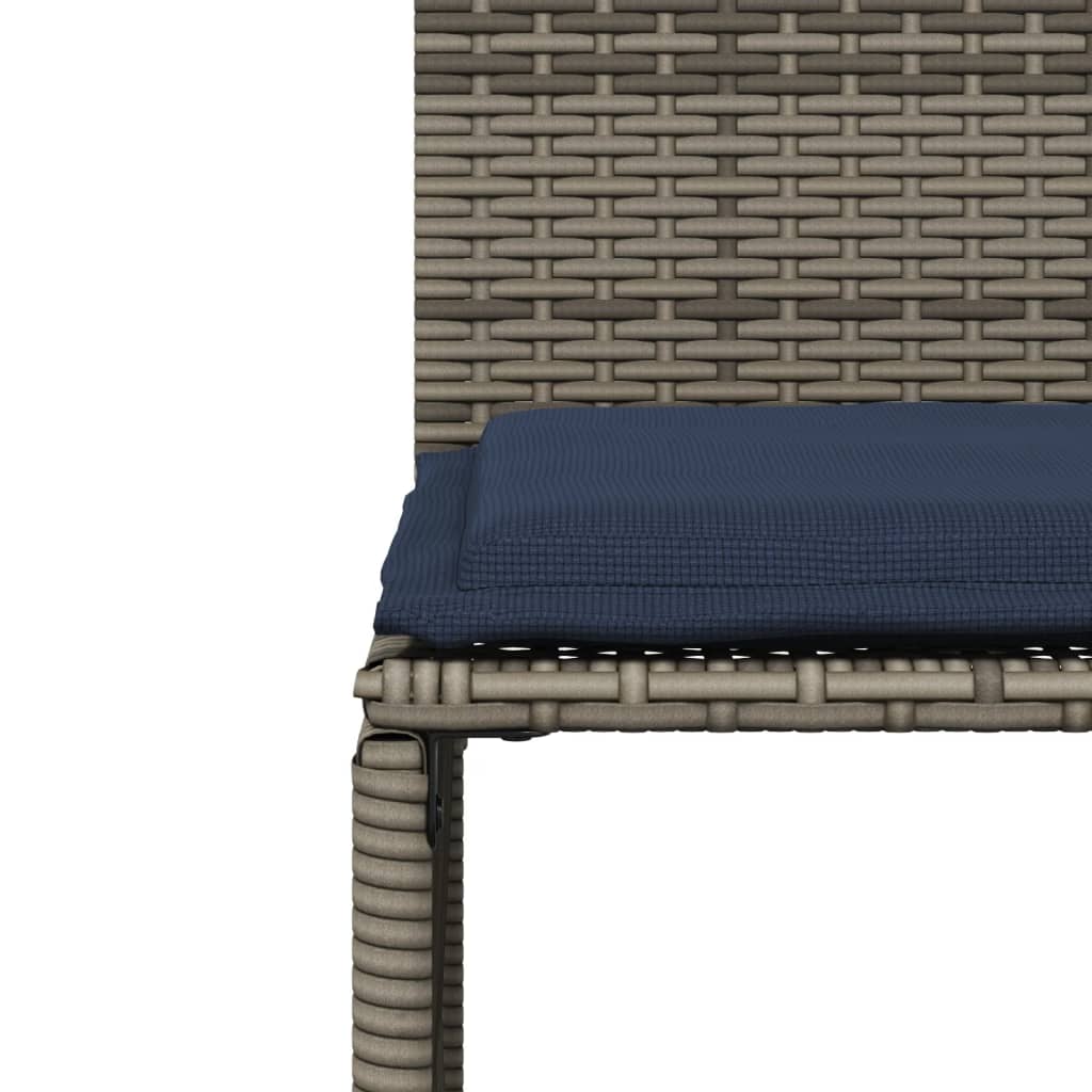 Ensemble à manger de jardin 7 pcs coussins gris résine tressée - XIOS