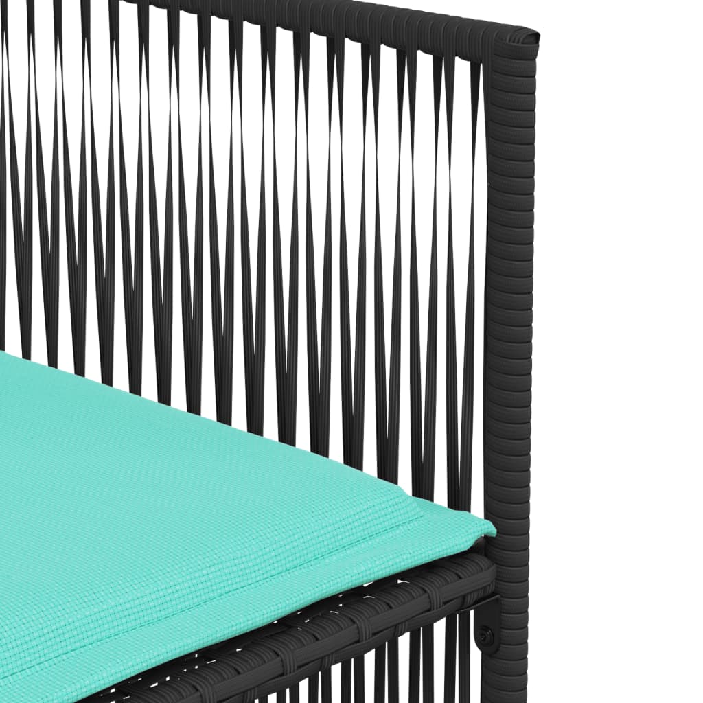 Ensemble à manger de jardin 7 pcs coussins noir résine tressée - XIOS