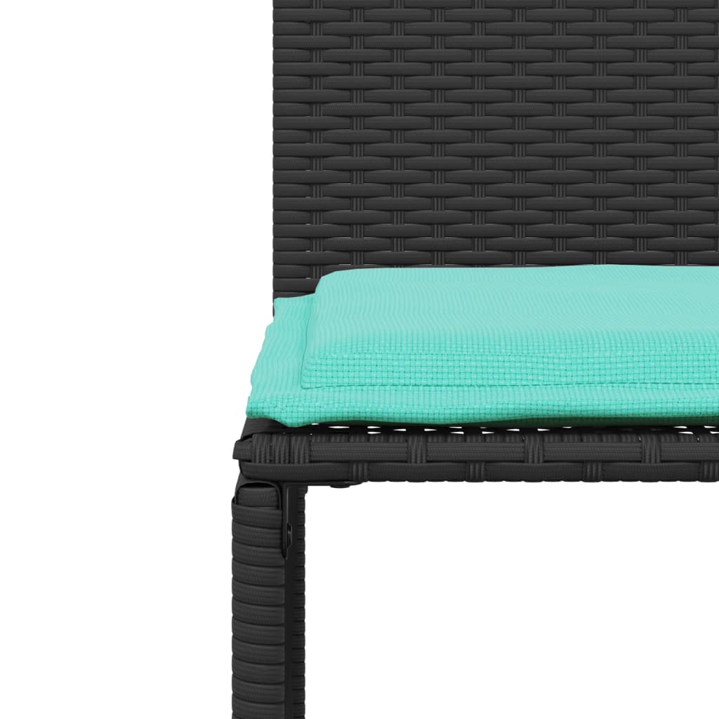 Ensemble à manger de jardin 7 pcs coussins noir résine tressée - XIOS