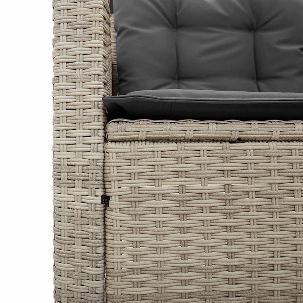 Canapé de jardin et table et coussins en forme de L gris clair - XIOS