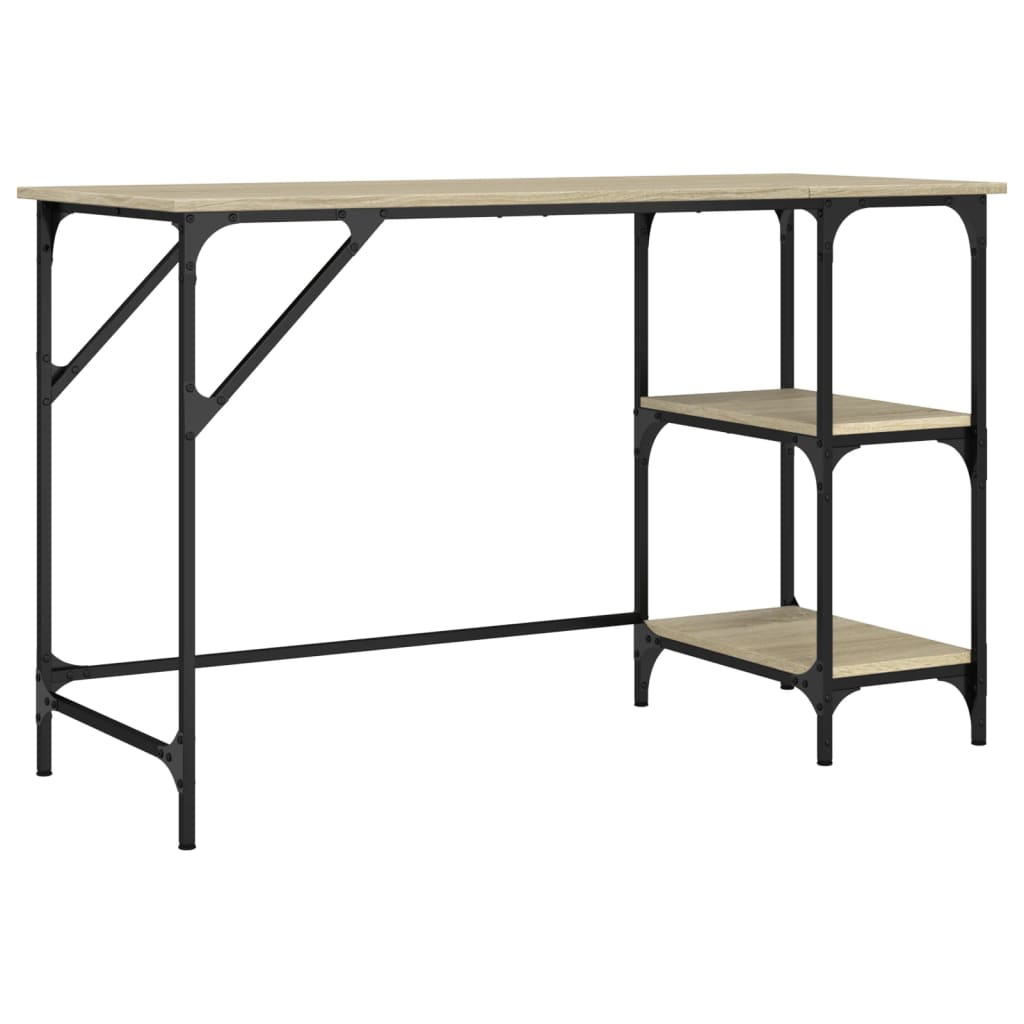 Bureau chêne sonoma 120x50x75 cm métal et bois d'ingénierie - XIOS
