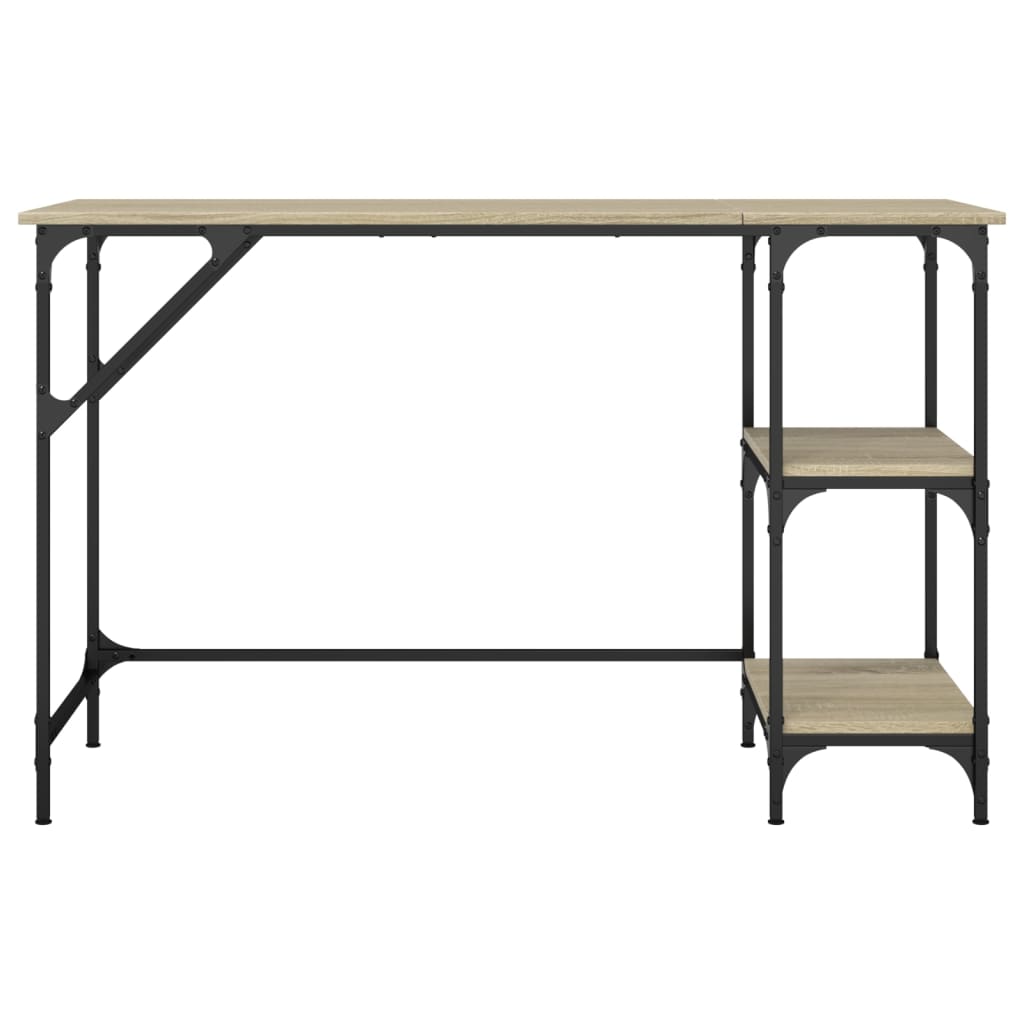 Bureau chêne sonoma 120x50x75 cm métal et bois d'ingénierie - XIOS