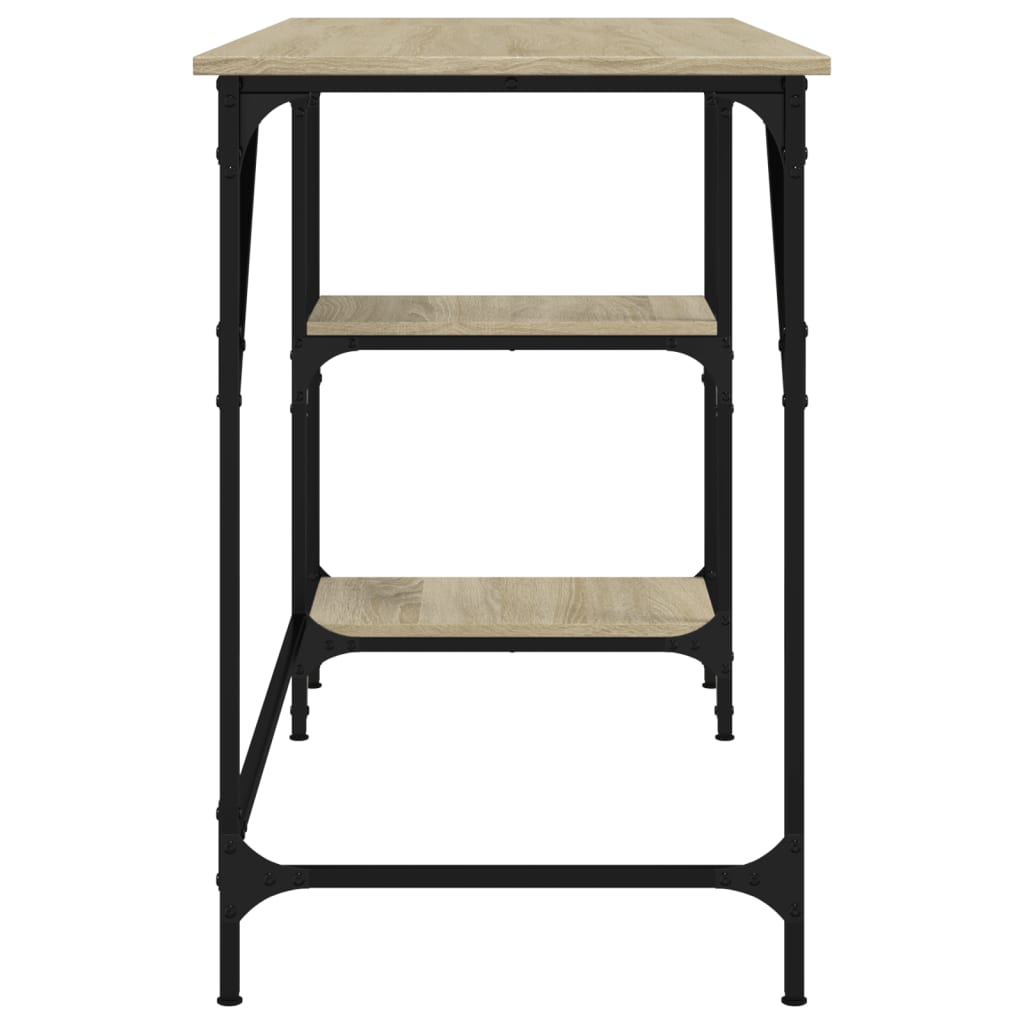 Bureau chêne sonoma 120x50x75 cm métal et bois d'ingénierie - XIOS