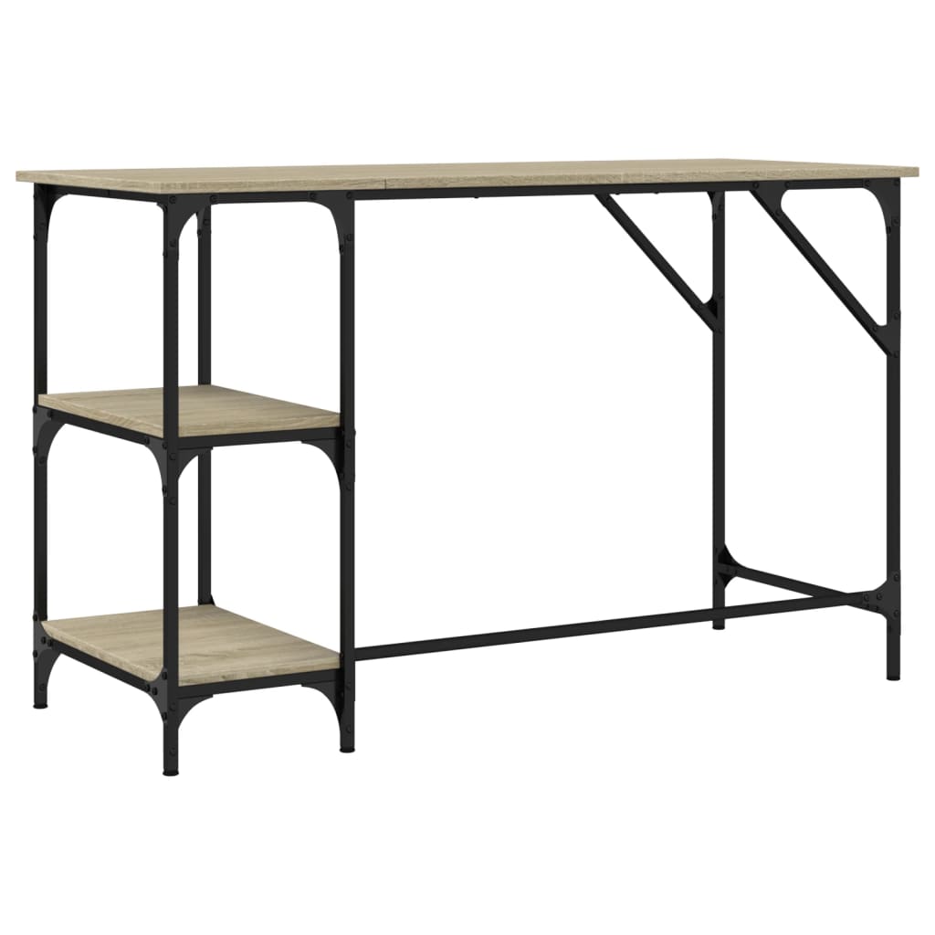 Bureau chêne sonoma 120x50x75 cm métal et bois d'ingénierie - XIOS