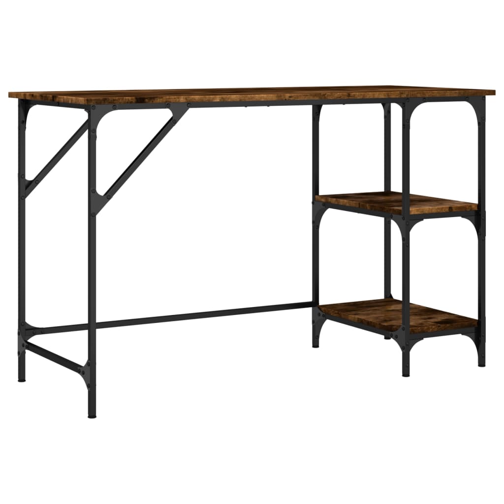 Bureau chêne fumé 120x50x75 cm métal et bois d'ingénierie - XIOS