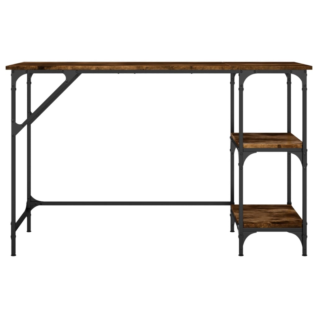 Bureau chêne fumé 120x50x75 cm métal et bois d'ingénierie - XIOS