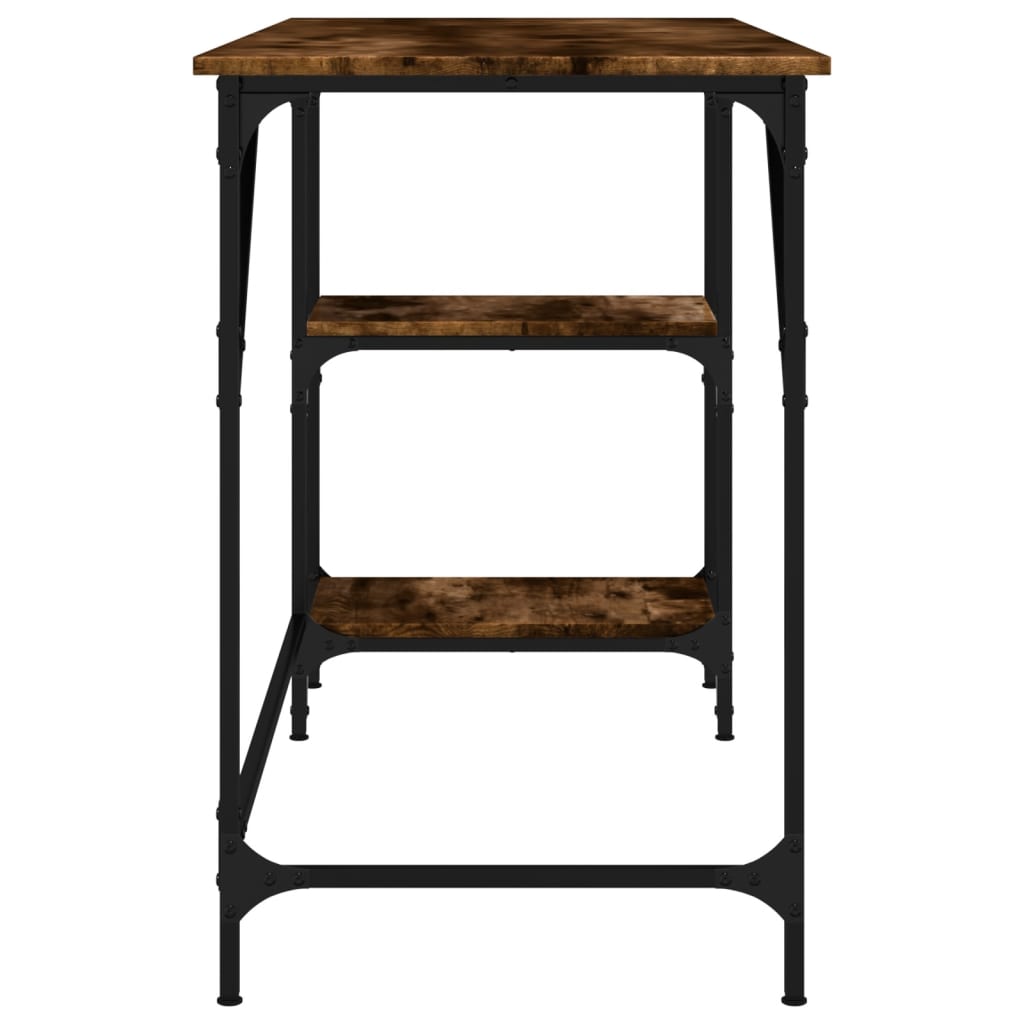 Bureau chêne fumé 120x50x75 cm métal et bois d'ingénierie - XIOS