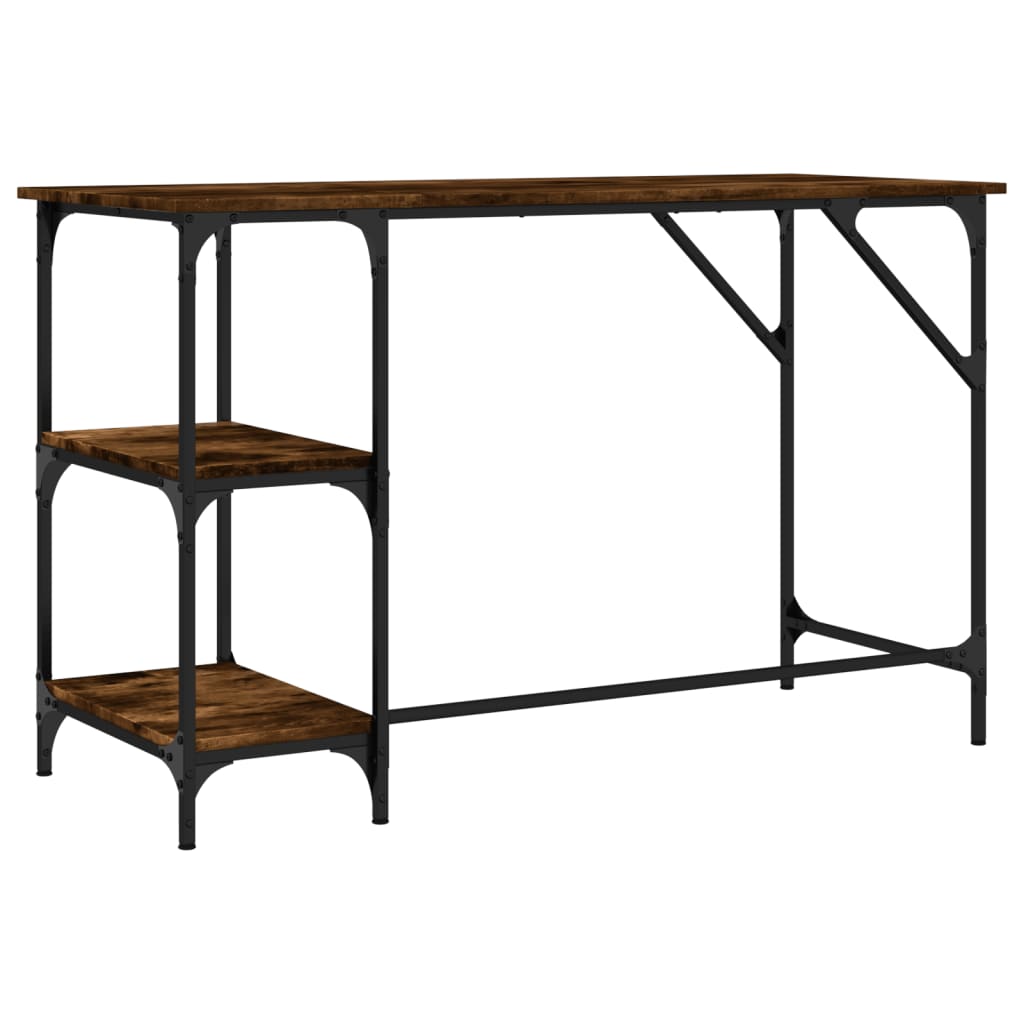Bureau chêne fumé 120x50x75 cm métal et bois d'ingénierie - XIOS
