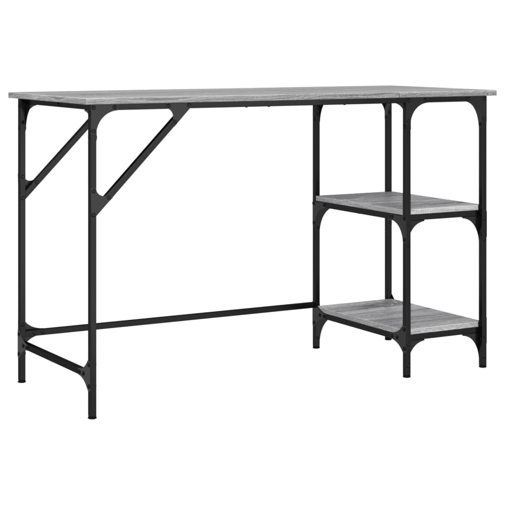 Bureau sonoma gris 120x50x75 cm métal et bois d'ingénierie - XIOS