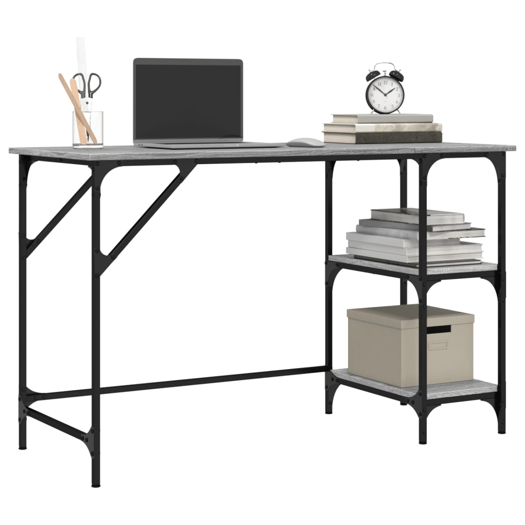 Bureau sonoma gris 120x50x75 cm métal et bois d'ingénierie - XIOS