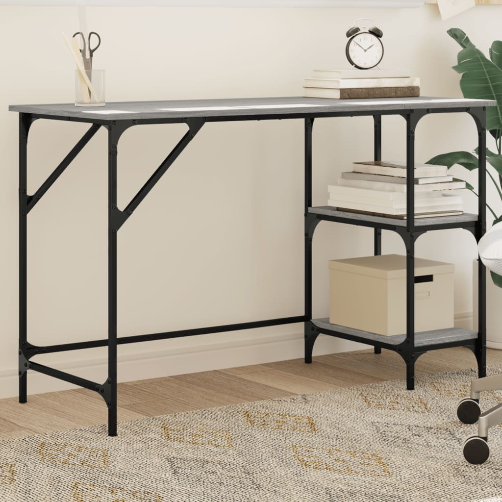 Bureau sonoma gris 120x50x75 cm métal et bois d'ingénierie - XIOS