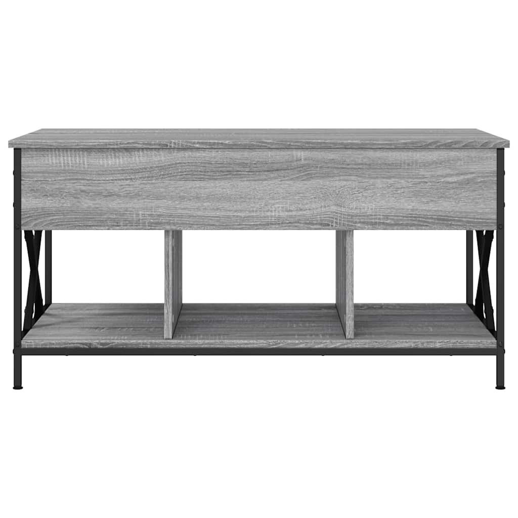 Table basse sonoma gris 100x55x50 cm bois d'ingénierie et métal - XIOS
