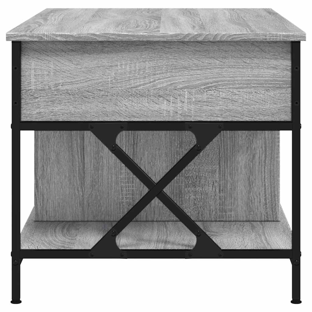 Table basse sonoma gris 100x55x50 cm bois d'ingénierie et métal - XIOS