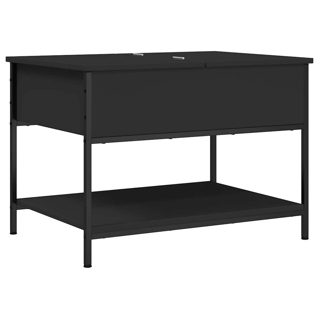Table basse noir 70x50x50 cm bois d'ingénierie et métal - XIOS