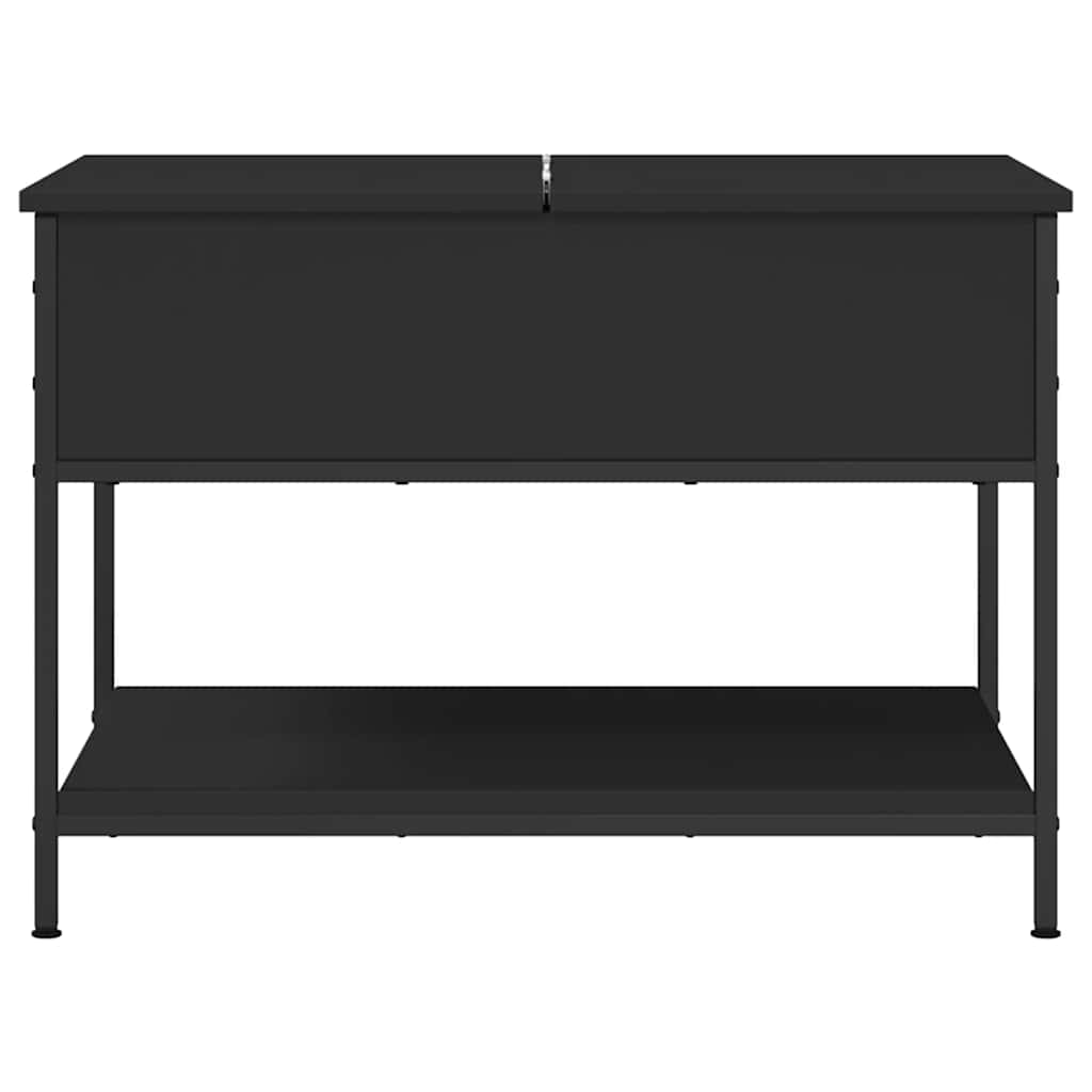 Table basse noir 70x50x50 cm bois d'ingénierie et métal - XIOS
