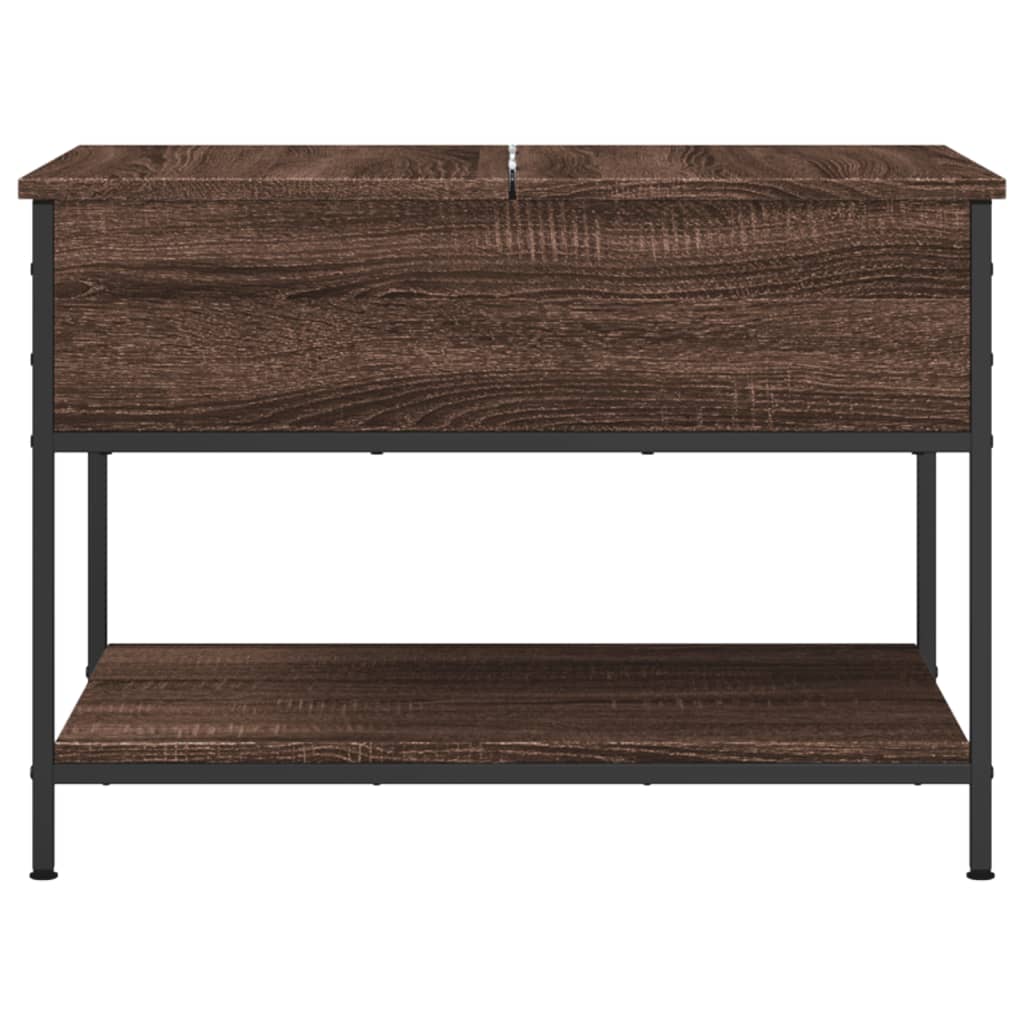 Table basse chêne marron 70x50x50 cm bois d'ingénierie et métal - XIOS